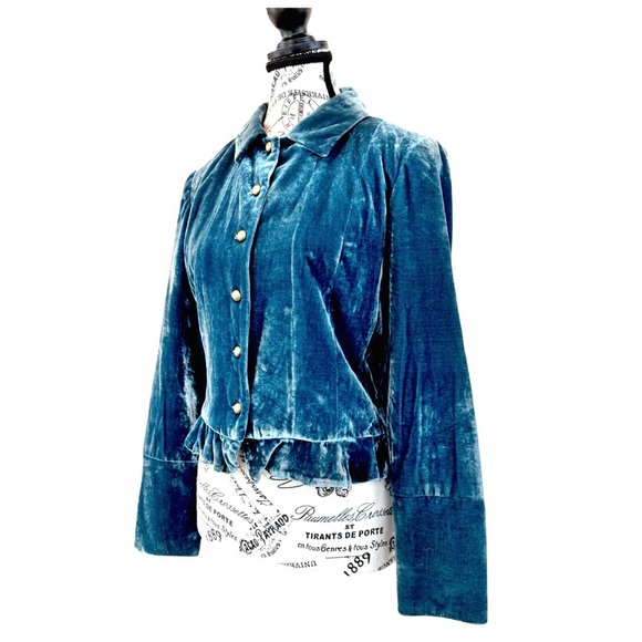 Elliott Lauren Women’s Silk-Blend Jacket. Emerald-Green. Size 6 - Picture 5 of 10